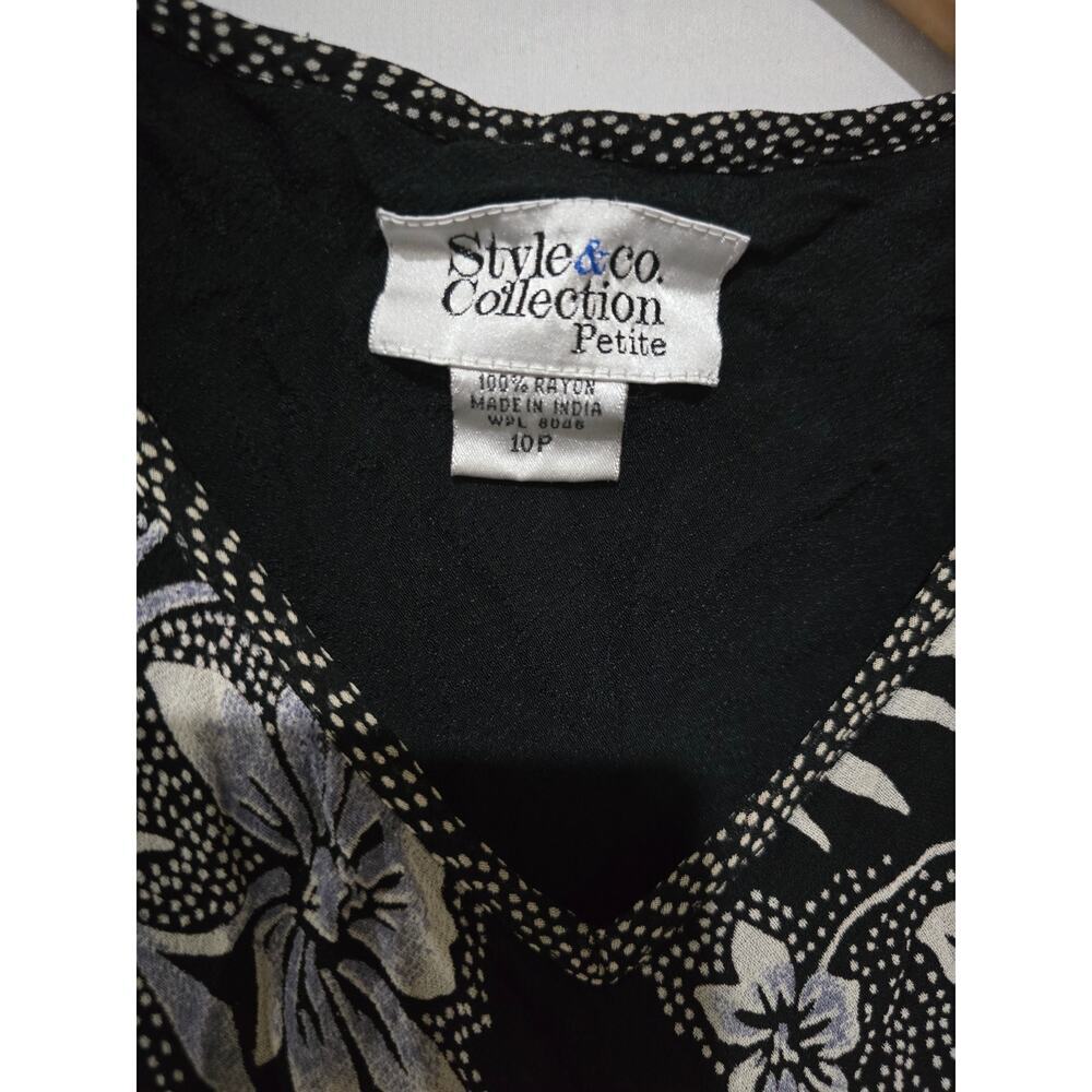 Style & Co Collection Petite Black Floral Maxi Dress – Size 10P gently used - Picture 7 of 8